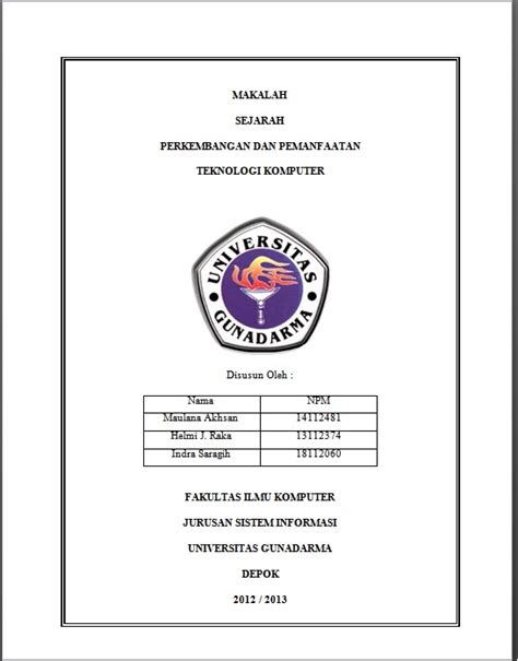 Contoh Makalah Gunadarma - Download Contoh Lengkap Gratis ️