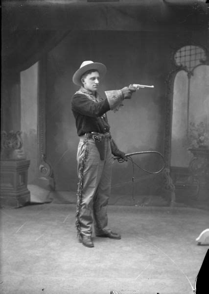 Cowboy With Gun And Whip Photograph Wisconsin