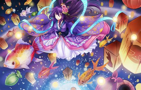 Anime Girl Dress Fish Beauty Wallpaper 4671x2987 863847 Wallpaperup