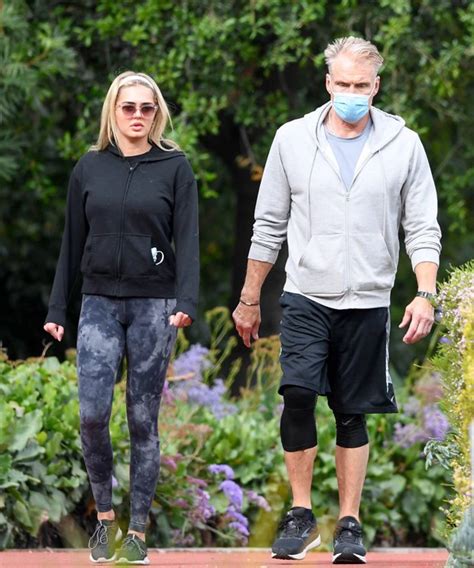 Dolph Lundgren 63 And Fiance Emma Krokdal 24 Rock Matching Outfits