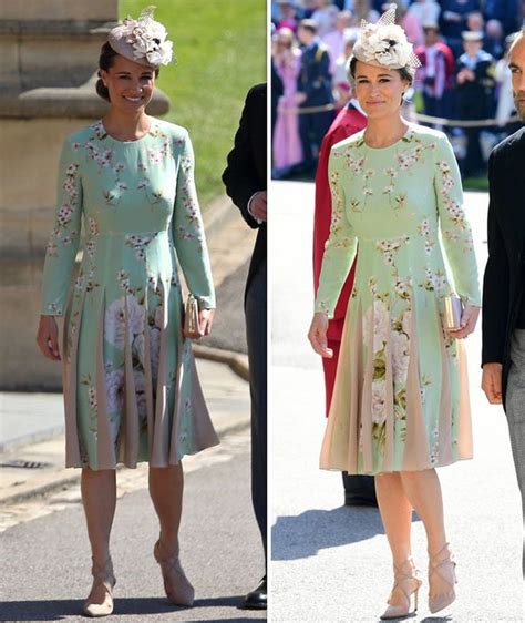 Royal Wedding Pippa Middleton Wears Elegant Floral Dress Elegant
