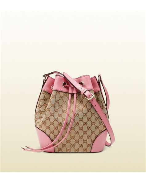 Gucci Original Gg Canvas Bucket Bag In Pink Lyst Uk