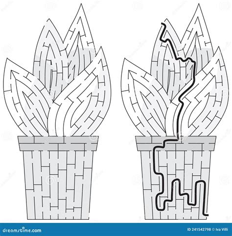 Plant Maze Stock Vector Illustration Of Brain Black 241542798