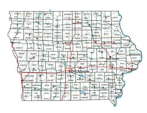 Iowa Road And Highway Map Stock Illustration Illustration Of Hawkeye