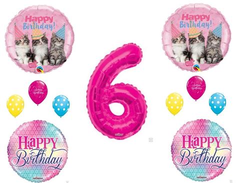 6th Birthday Party Kittens Purrfect Balloons Decoration Supplies Cats