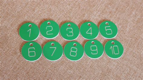 Set of 10x3cm CNC Engraved Number Discs, Table, Tags, Locker ...