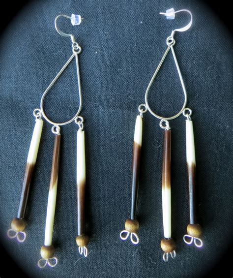 Porcupine Quill Earrings Sterling Silver Native American Felt