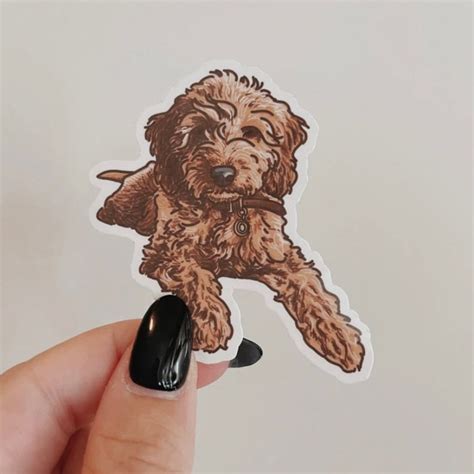 Goldendoodle Puppy Waterproof Sticker Inspire Uplift