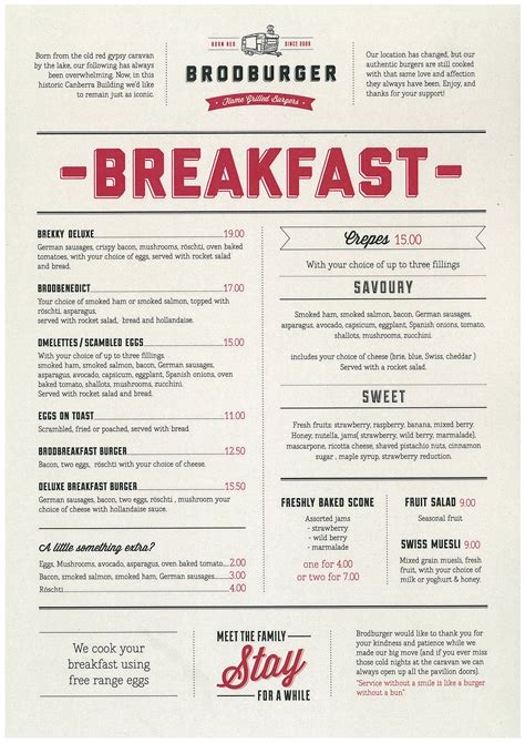 Brodburger Breakfast Breakfast Menu Design Cafe Menu Design Menu
