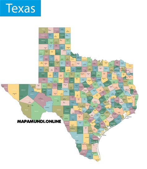 Mapa Del Estado De Texas