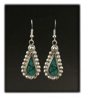 Classic Turquoise Inlay Dangle Earrings Turquoise Jewelry Dangle