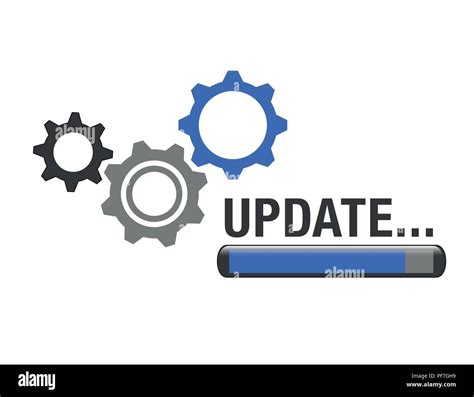 Update Updating Software App Gears Blue Vector Illustration Eps10 Stock