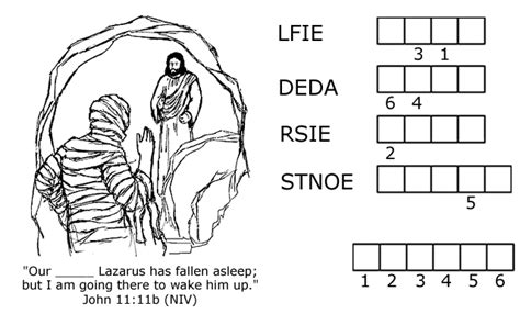 Jesus Raises Lazarus From The Dead Jumble Sermons4kid