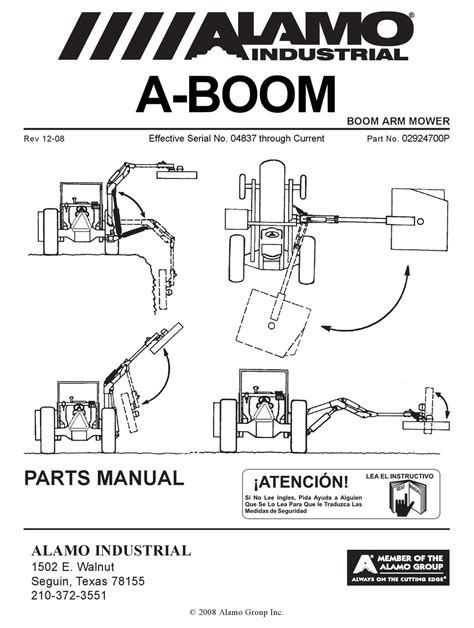 Alamo Industrial A Boom Parts Manual Pdf Download Manualslib