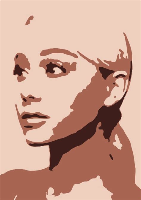 Ariana Grande Stencil In 3 Layers