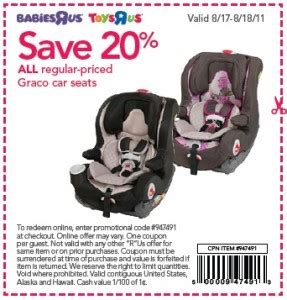 Available at various retailers at any babies r us. Babies R Us / Toys R Us: 20% Off Regular Priced Graco Car ...
