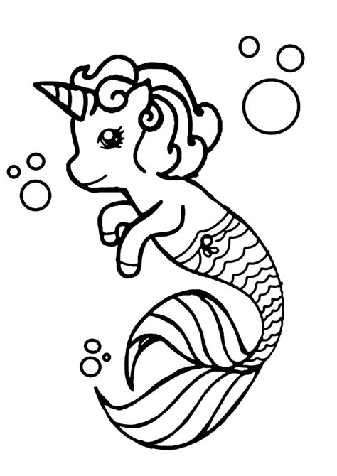 Mermaid On Unicorn Coloring Pages Coloring Pages
