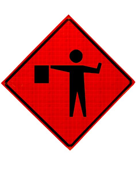 Flagger Symbol Roll Up Sign From Dornbos Sign And Safety Inc