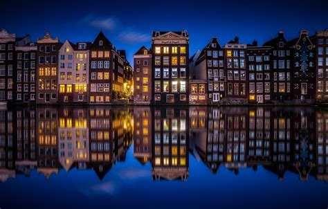 Wallpaper Reflection Night The City Lights Home Amsterdam Channel
