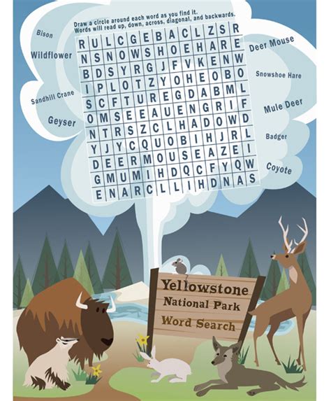 Use the information at the web site below to find the word or words missing from the sentences. Kids Corner - The Secret Of Yellowstone