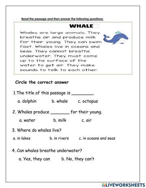 Reading Comprehension Online Exercise For Grade 2