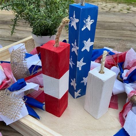 Set Of 3 Wood Stars Patriotic Decor Summer Decor Americana Etsy