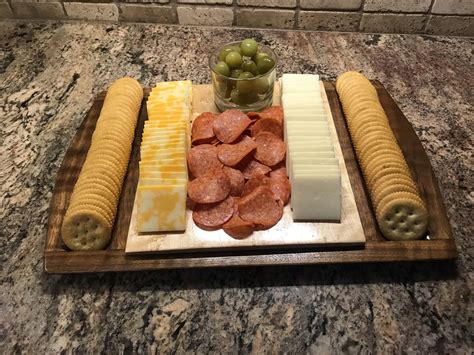 Cheese And Cracker Board Snack Tray Serving Board Appetizer Etsy
