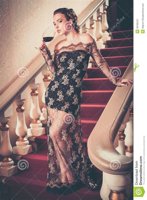 Woman In Long Evening Dress Stock Image Image Of Evening Long 39766121