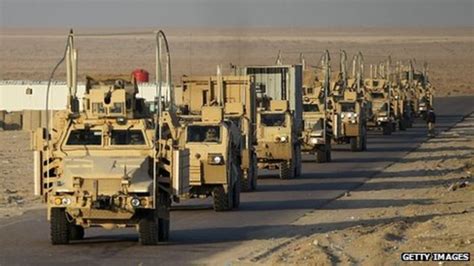 Last Us Troops To Leave Iraq Cross Kuwait Border Bbc News