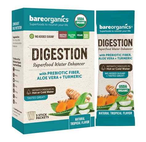 Bareorganics Digestive Health Blend Superfood Mix Enhancer Packets 5