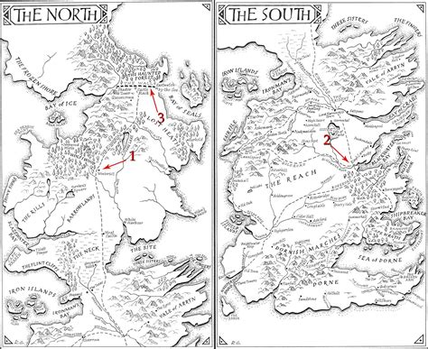 Map Of Westeros From A Song Of Ice And Fire Game Of Thrones Map
