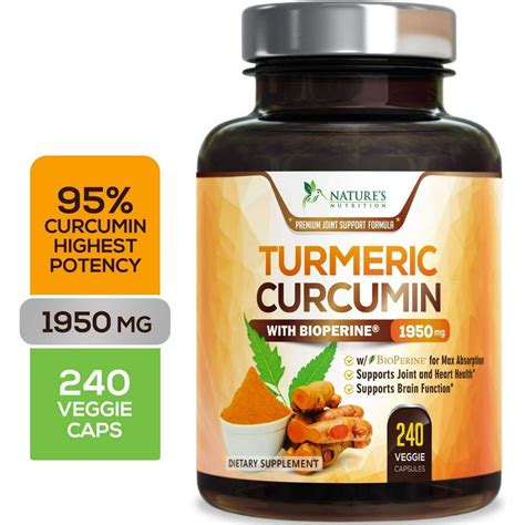 Turmeric Curcumin Max Potency 95 Curcuminoids 1950mg With Bioperine