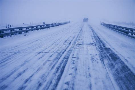 Winter Driving On Icy Roads Stock Image Image Of Travel