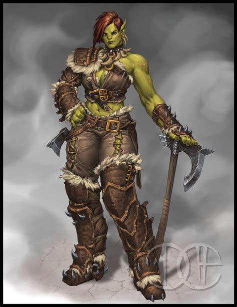 Half Orc Fighter By Trollfeetwalker On Deviantart Half Orc Female Orc Female Characters