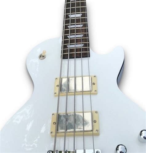 Custom White Lp Style Electric Bass Guitar Palace Guitars