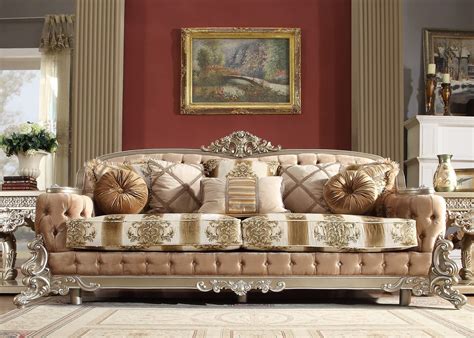 This sofa is designed in two parts for easy assembly. Homey Design HD-820 Royal Palace Sofa - USA Furniture Online