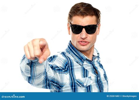 Cool Fashionable Guy Pointing At You Stock Photo Image Of Isolated