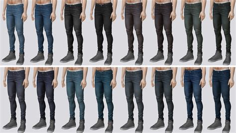 Skinny Jeans Darte77 Custom Content For Ts4 Black Skinny Jeans