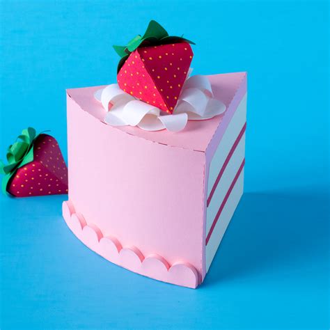Cake Papercraft Pdf Template 3d Cake Surprise Box Birthday Cake Box