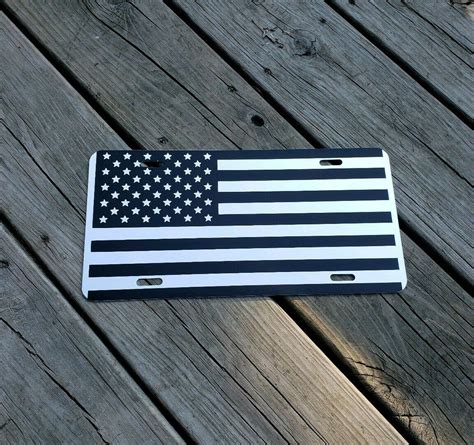 Mirrored Chrome American Flag License Plate Tactical Flag Etsy