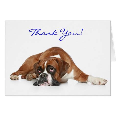 Boxer Dog Thank You Notecard Thank You Inside