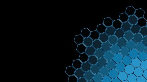Download Pattern Geometry Black Blue Abstract Hexagon Hd Wallpaper