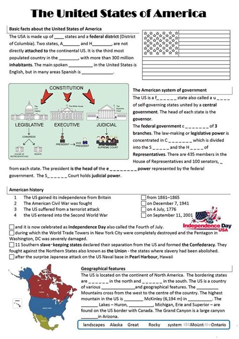 Usa Worksheet Free Esl Printable Worksheets Made By Teachers Learn