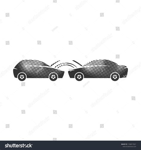 Car Jump Start Icons Halftone Style Stock Vector Royalty Free