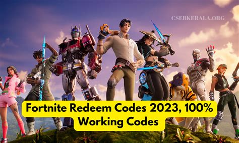 Fortnite Redeem Codes September2023 Latest 100 Working Codes