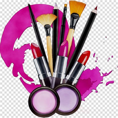 Make Up Vector Clipart 14 Elements Make Up Brushes Png Powder Puff Lipstick Clip Art Beauty