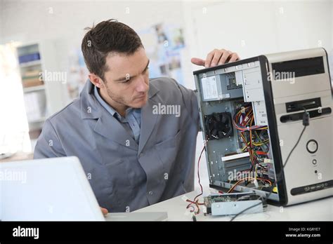 Technician Fixing Computer Hardware Stock Photo Alamy
