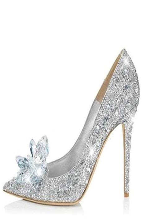 Women High Heels Wedding Shoes Crystal Cinderella Stiletto Shoes Rhinestone Platform Pumps
