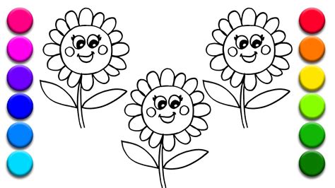 This daisy bunch coloring page is very popular among the hellokids fans. Coloring 3 Flowers, Learning Colors for Kids with Coloring ...