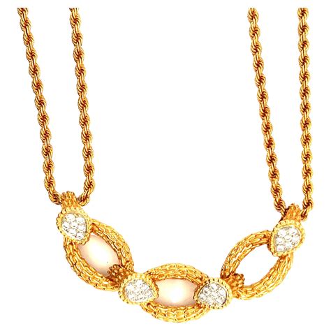 Boucheron Crystal Onyx Diamond Gold Link Necklace For Sale At 1stdibs